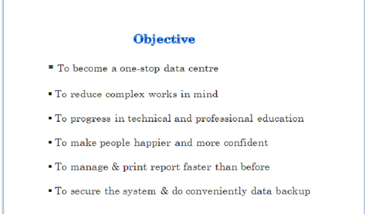 Our Objectives