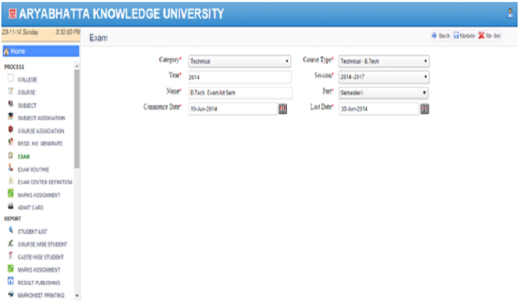 Schedule Exam